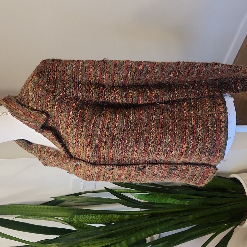 Dressbarn 90s Vintage Shaggy Knit Jacket Mohair Blend Grandmacore Size L - Picture 2 of 12